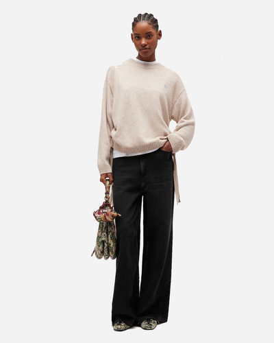 Future Wool Mix Oversized O-neck - Sand