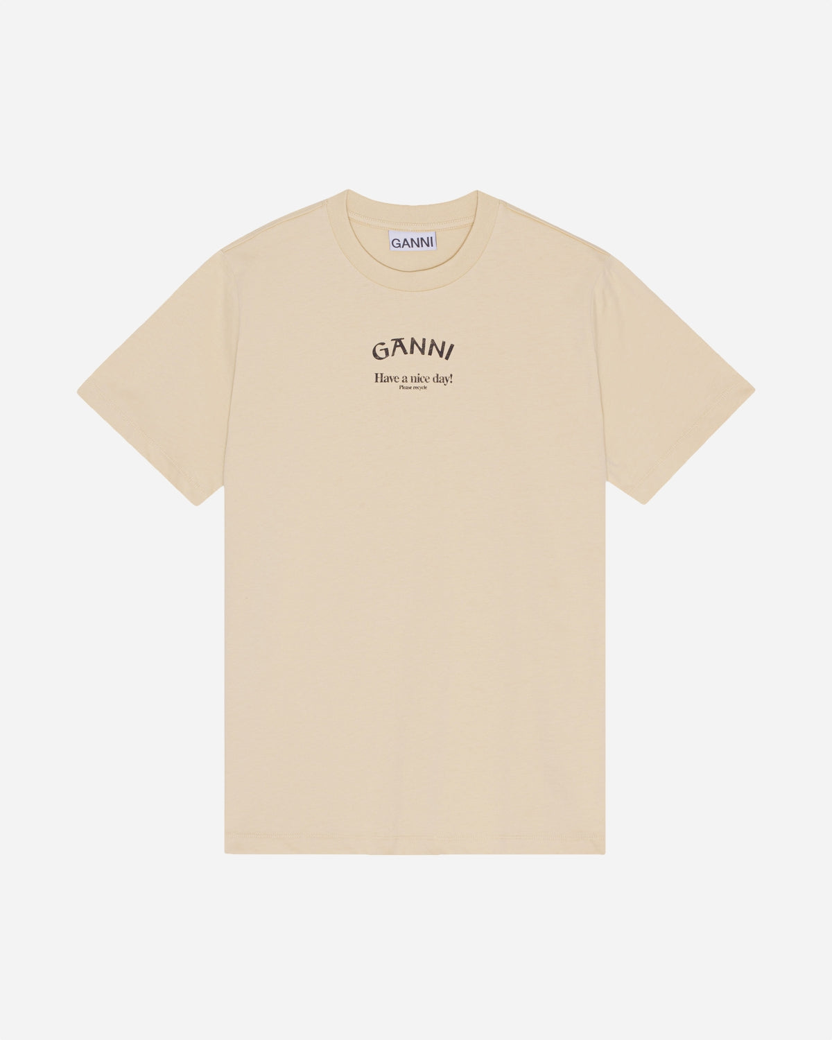 Basic Jersey Ganni Relaxed T-shirt - Pale Khaki