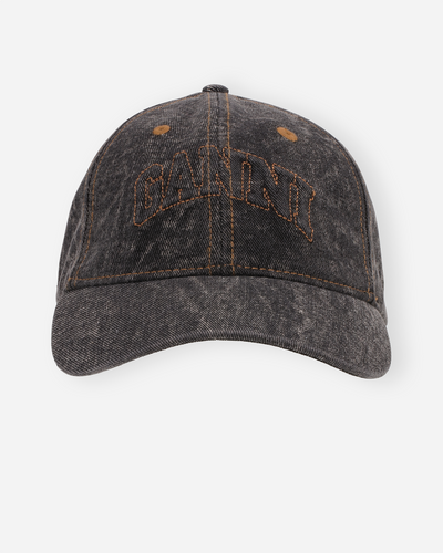 Denim Cotton Washed Cap - Washed Black/Black