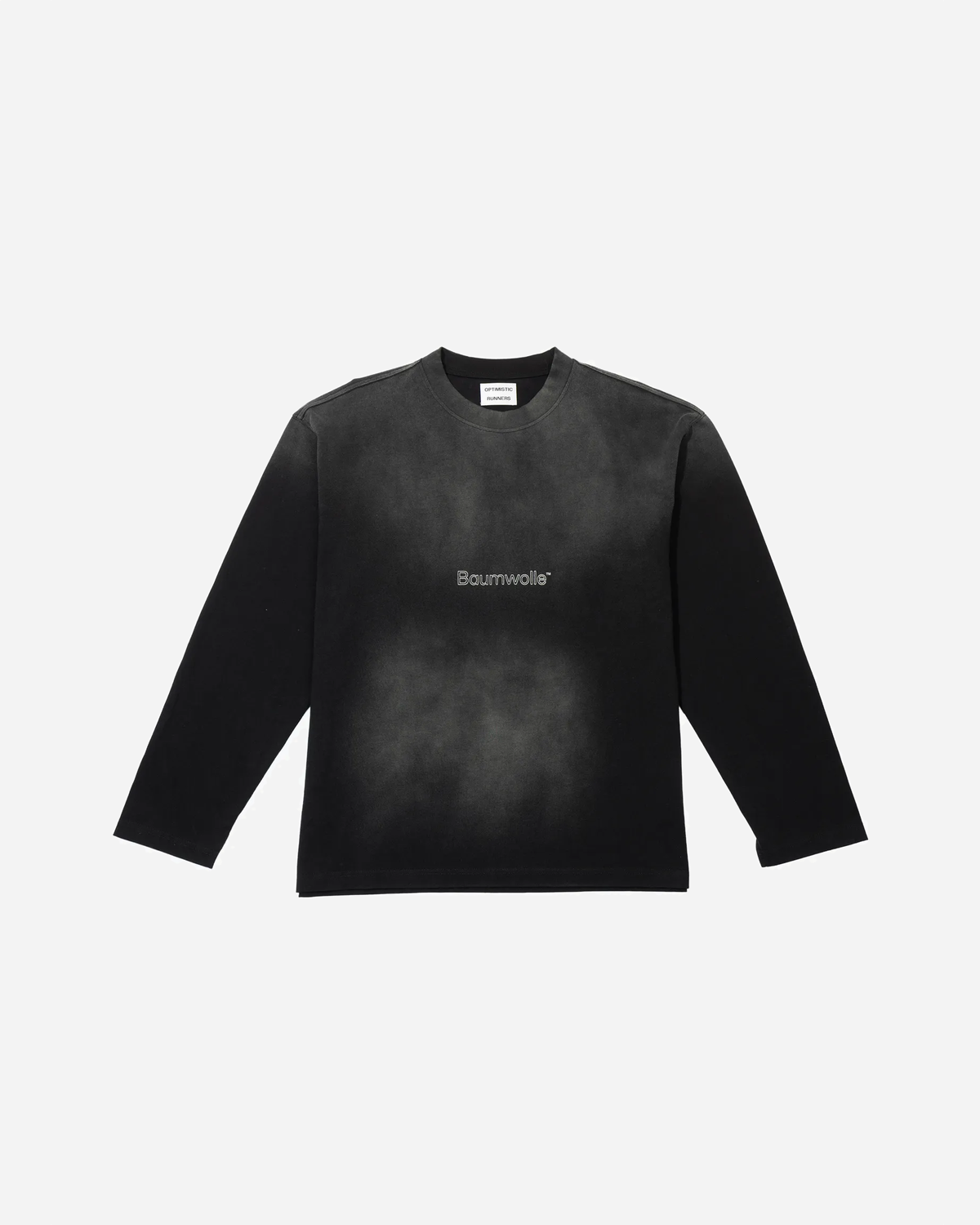 Baumwolle Longsleeve - Washed Black