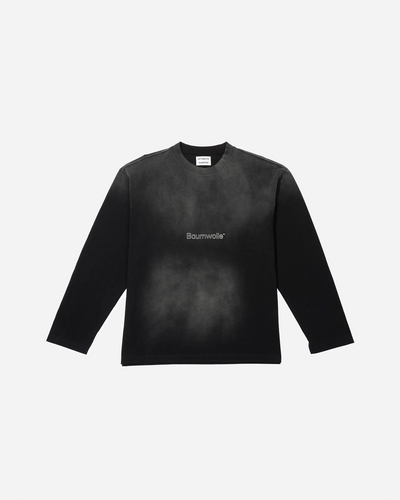 Baumwolle Longsleeve - Washed Black