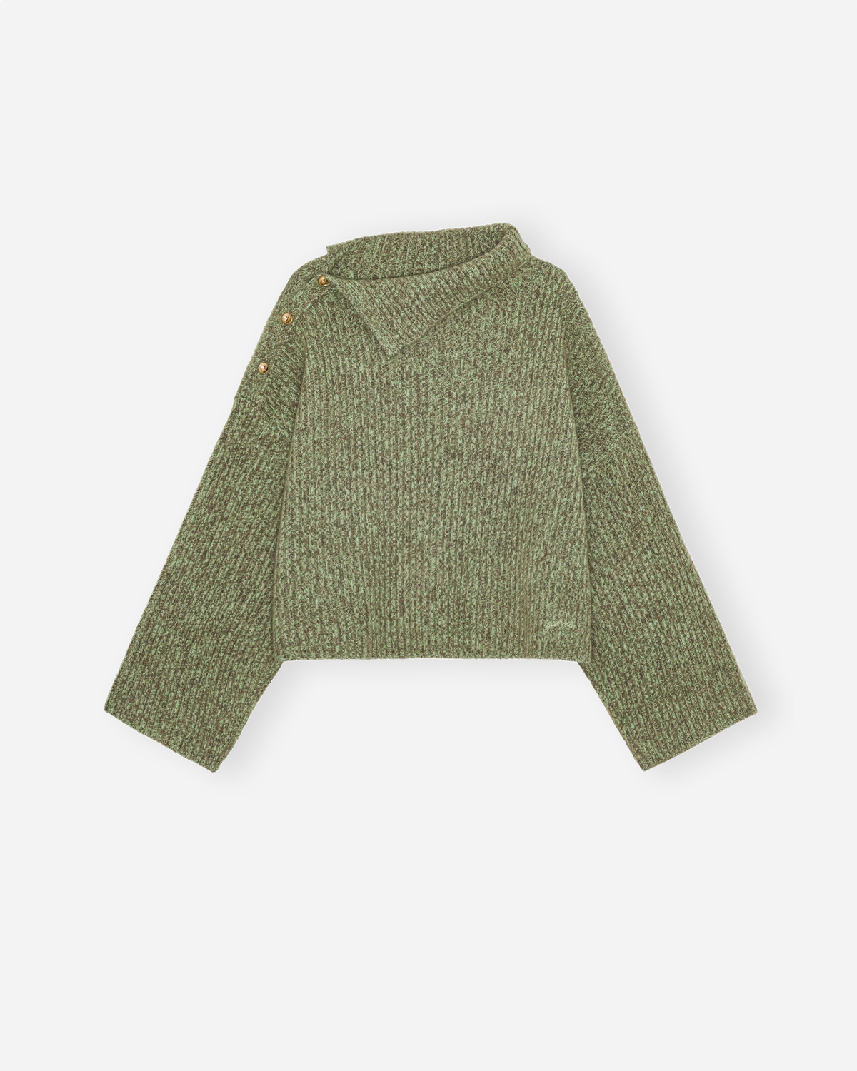 Melange Brushed Mohair Oversized Sweater - Nile