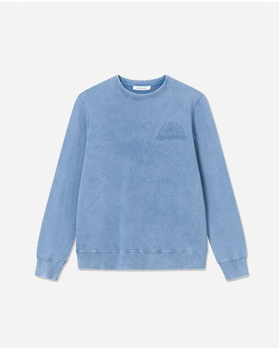 Hugh Embossed Sweatshirt - Dark Blue - WOOD WOOD - Munkstore.dk