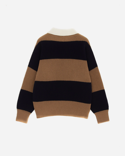 Lotu Striped Polo - Navy Striped