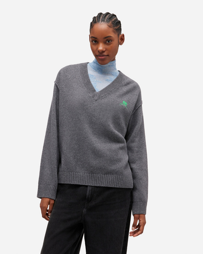 Core Future Wool Mix V-neck - Charcoal Grey