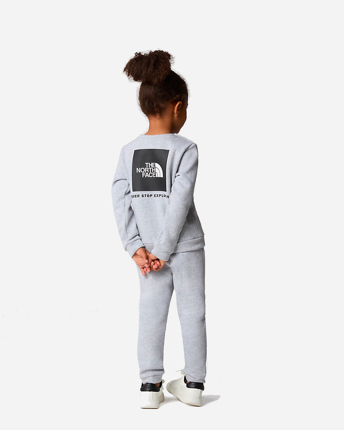 Kids Cotton Fleece Set - Light Grey/Black