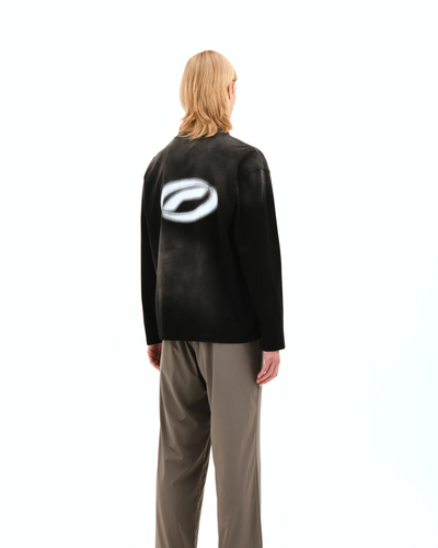 Baumwolle Longsleeve - Washed Black