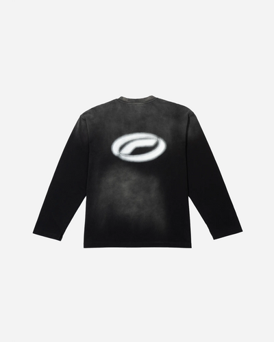 Baumwolle Longsleeve - Washed Black