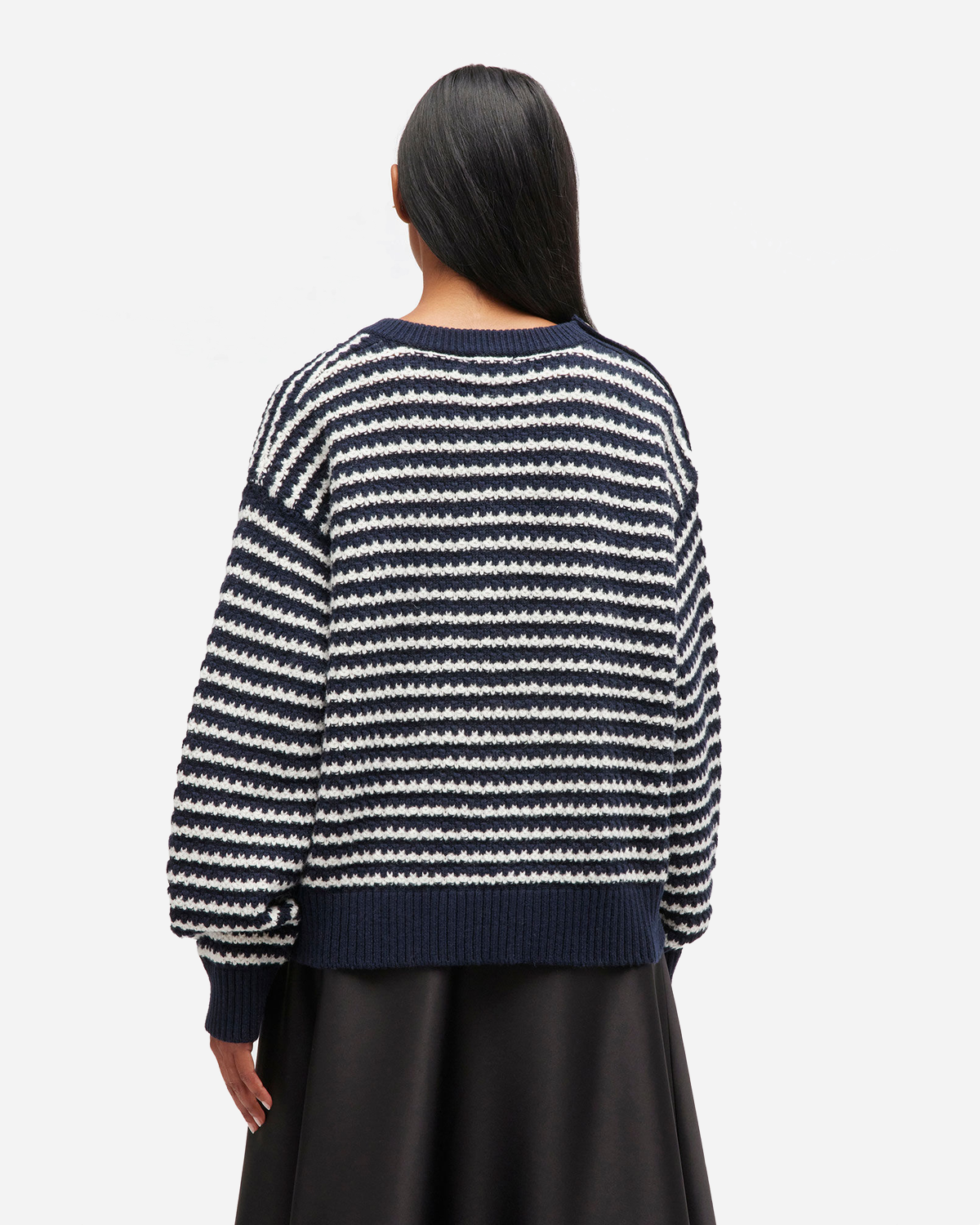 Cotton Wool Stripe Sweater - Sky Captain