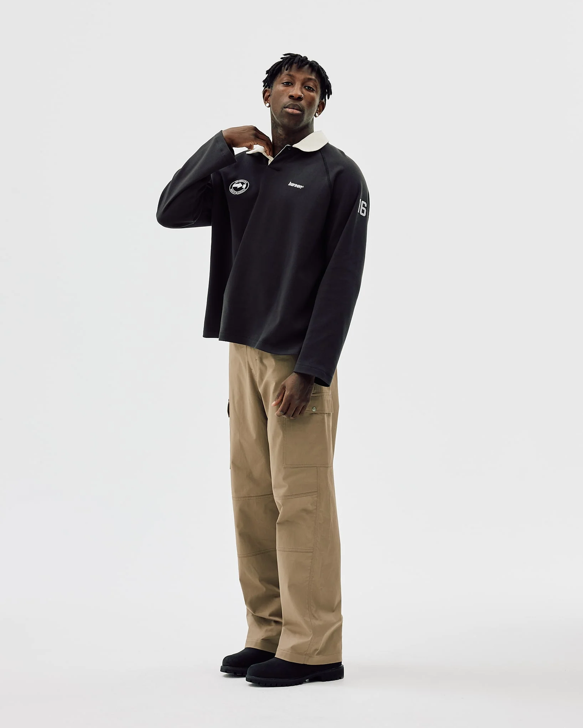 Oversized Polo Long Sleeve - Black