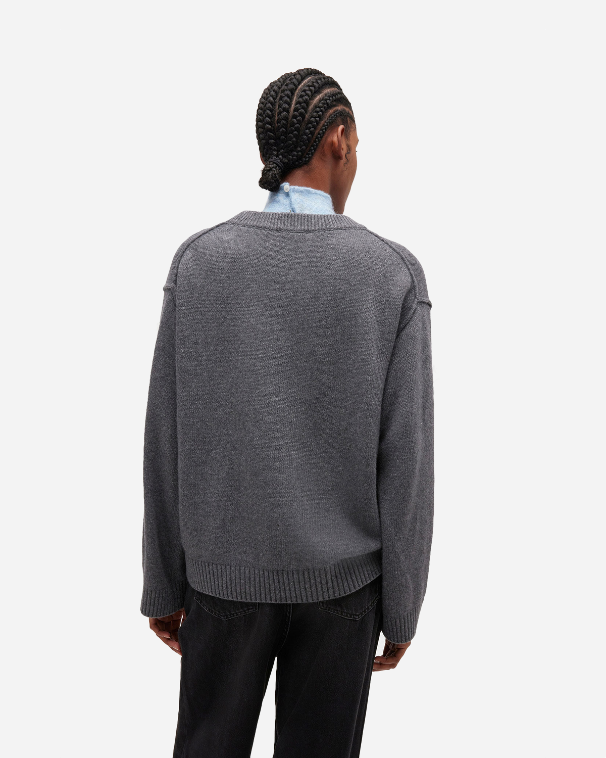 Core Future Wool Mix V-neck - Charcoal Grey