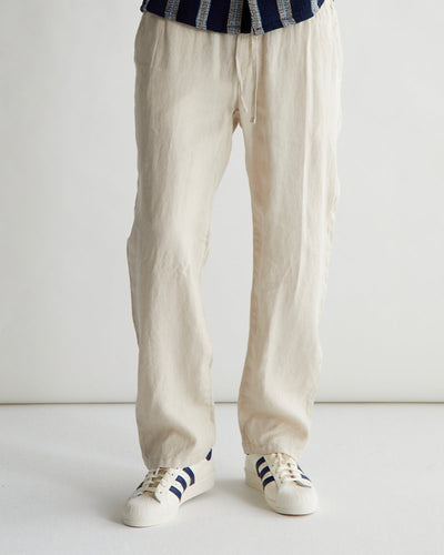 Eik Linen Pant - Sand - Woodbird - Munkstore.dk