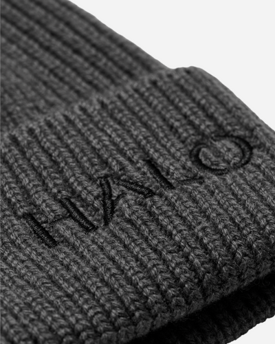 Halo Wool Rib Beanie - Asphalt
