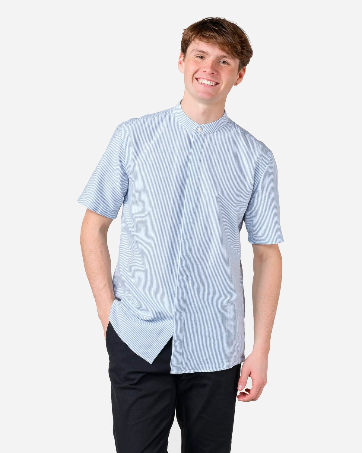 Max Striped Shirt - White/Navy