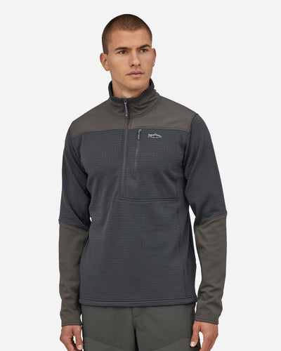 M's L/S R1 Fitz Roy 1/4 Zip - Smolder Blue - Patagonia - Munkstore.dk