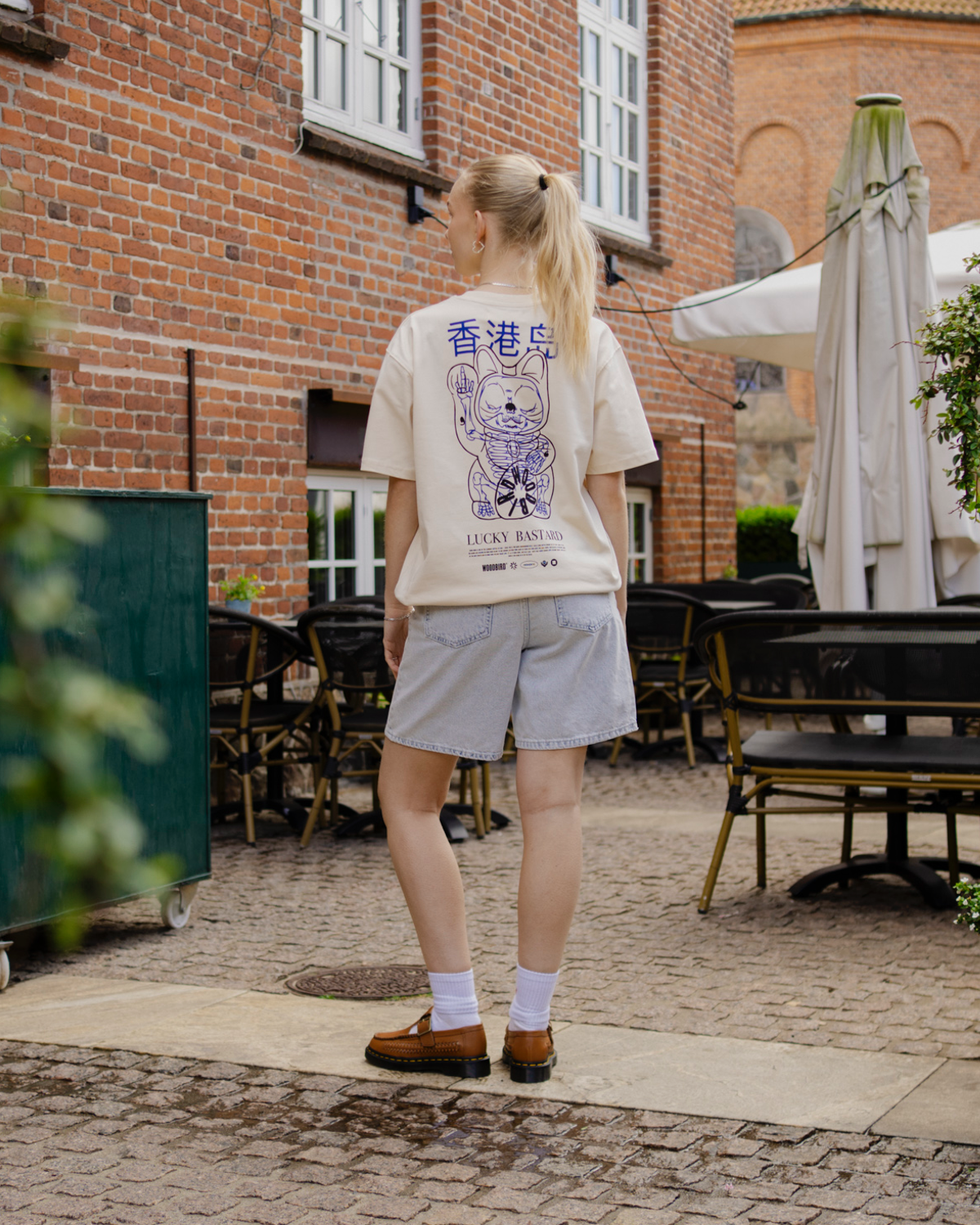 Baine Bastard Tee - Off White/Navy
