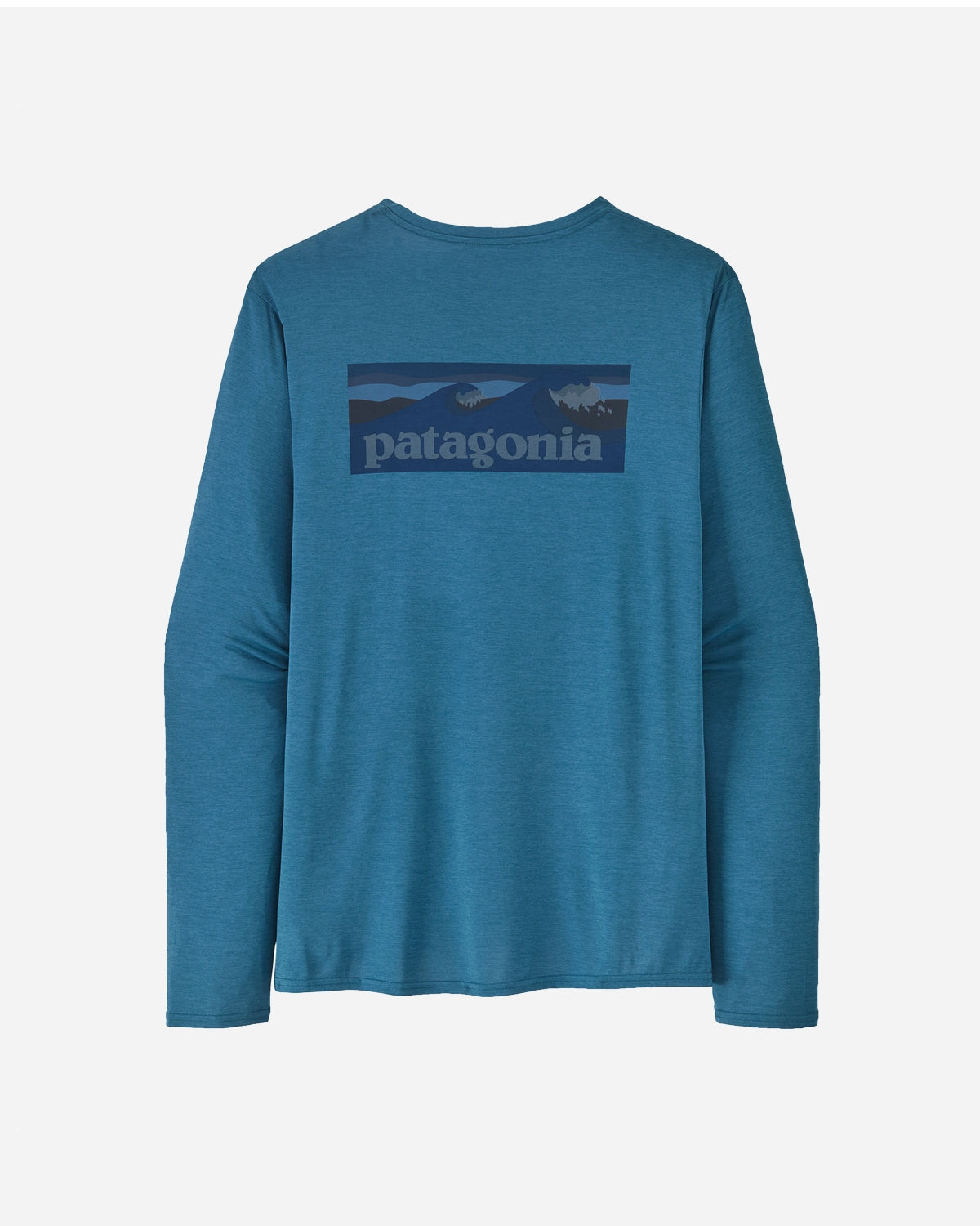 M's L/S Cap Cool Daily Graphic Shirt - Wavy Blue X-Dye - Patagonia - Munkstore.dk