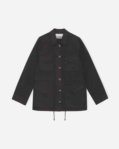 Washed Cotton Canvas Jacket - Phantom