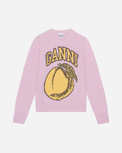 Graphic O-neck Pullover Peach - Coral Blush