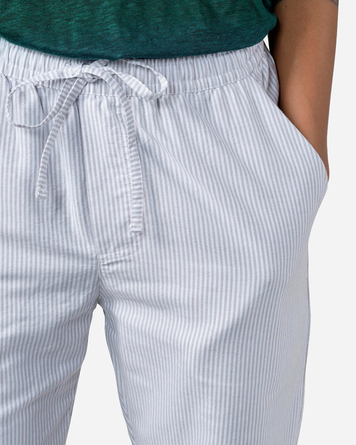 Nicoline Striped Pant - White/Sand