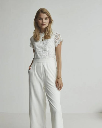 Andrea jumpsuit - Cloud Dancer - White and More - Munkstore.dk