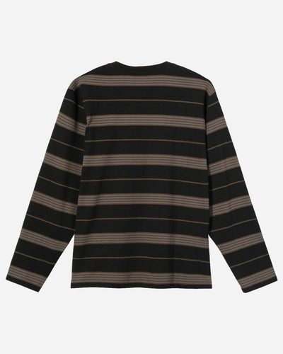 Asher Stripe LS Crew - Black - Munk Store