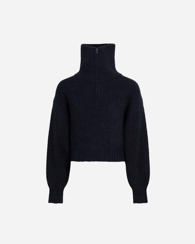 Berna Half Zip Knit - Navy - Munk Store