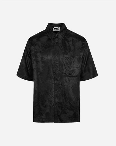 Boxy Shirt Short Sleeve - Black Jaquard - Munk Store