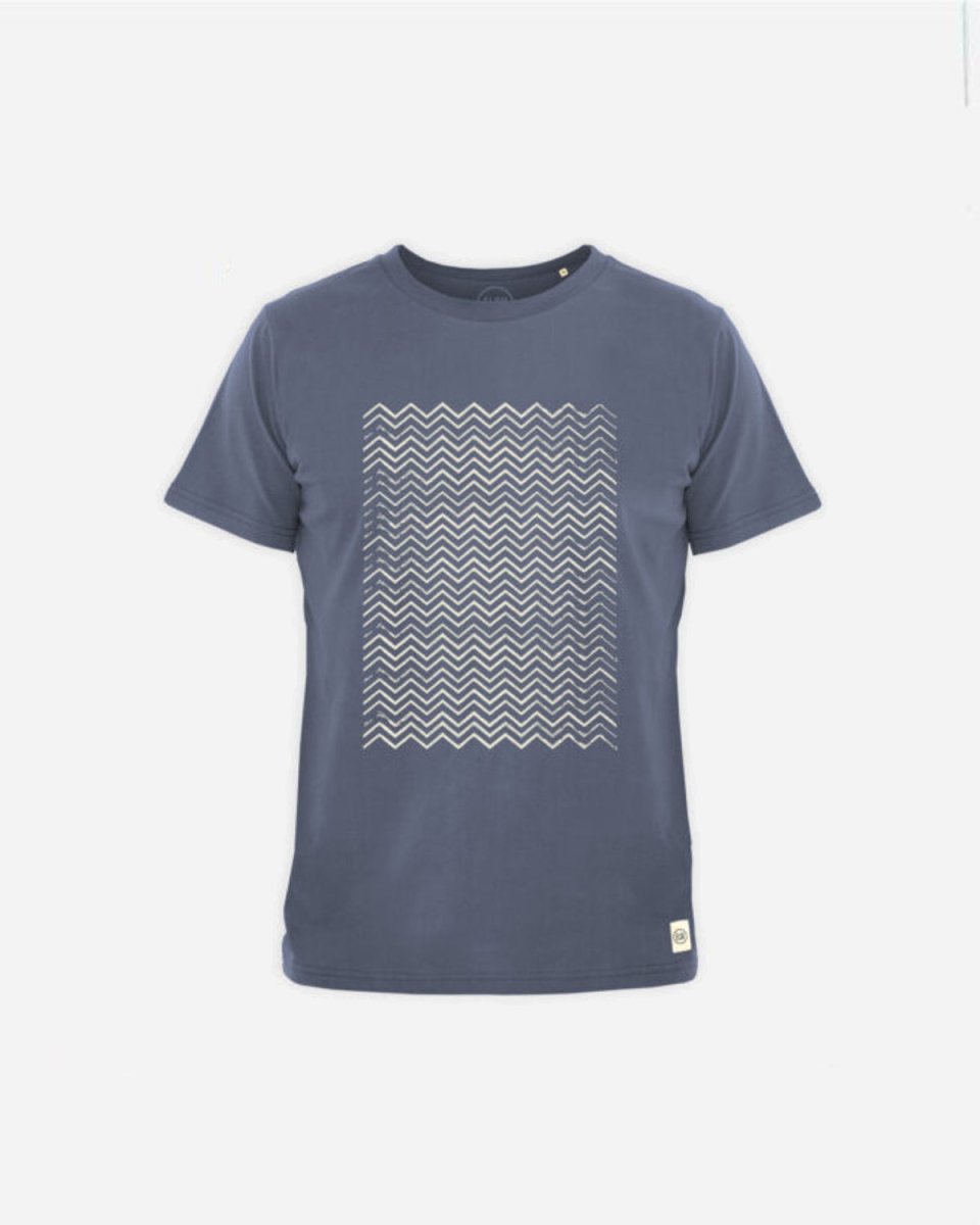 BROKEN WAVES BRUSHED MEN'S TEE - NAVY - Munk Store