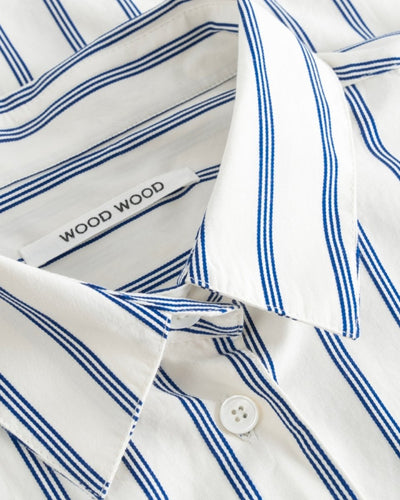 Charlene Poplin Stripe Shirt - Royal Blue Stripes - Munk Store