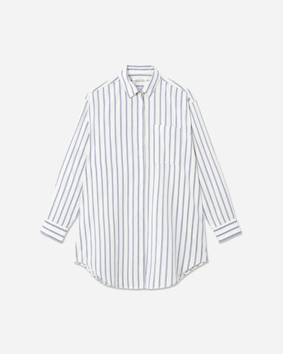 Charlene Poplin Stripe Shirt - Royal Blue Stripes - Munk Store