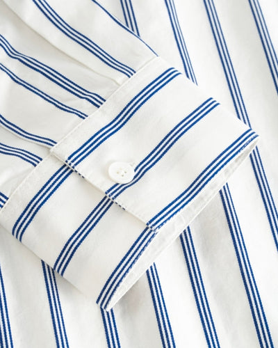 Charlene Poplin Stripe Shirt - Royal Blue Stripes - Munk Store