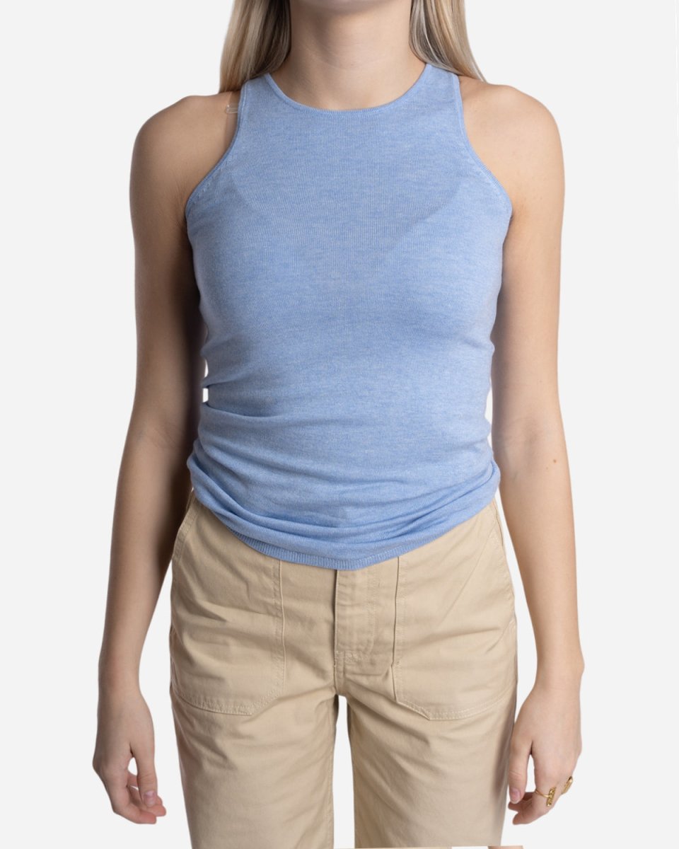 Chelsea knit tank top - Light Blue Melange - Munk Store