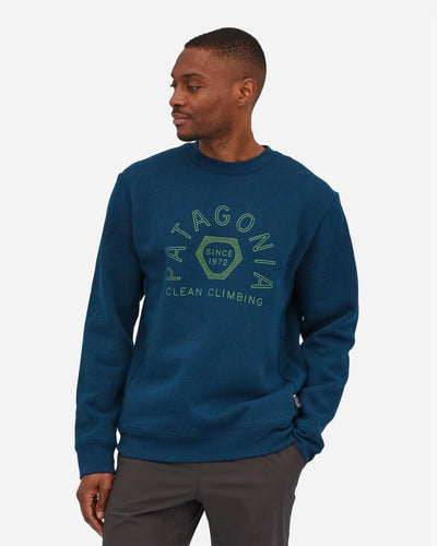 Clean Climb Hex Uprisal Crew Sweatshirt - Tidepool Blue - Munk Store