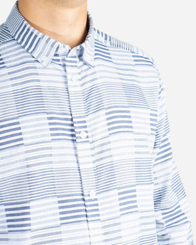 Ejli Block Stripe Shirt - White/Grey - Munk Store