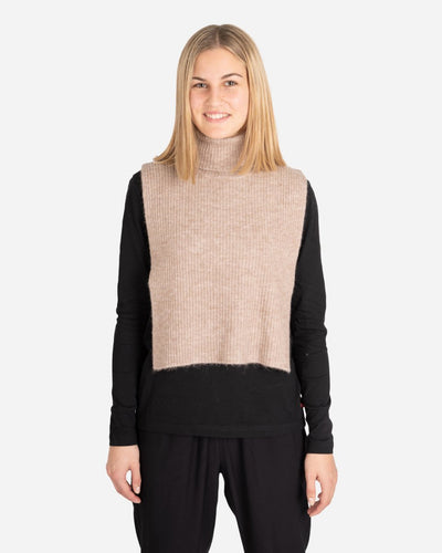 Elisha Knit Bib Neck - Oat Melange - Munk Store