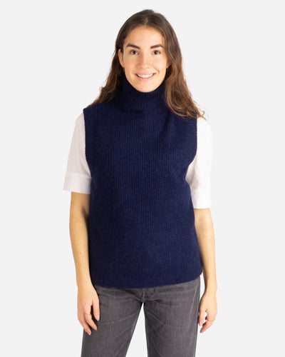 Elisha neck waist coat - Navy - Munk Store