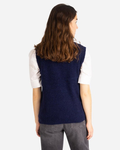 Elisha neck waist coat - Navy - Munk Store