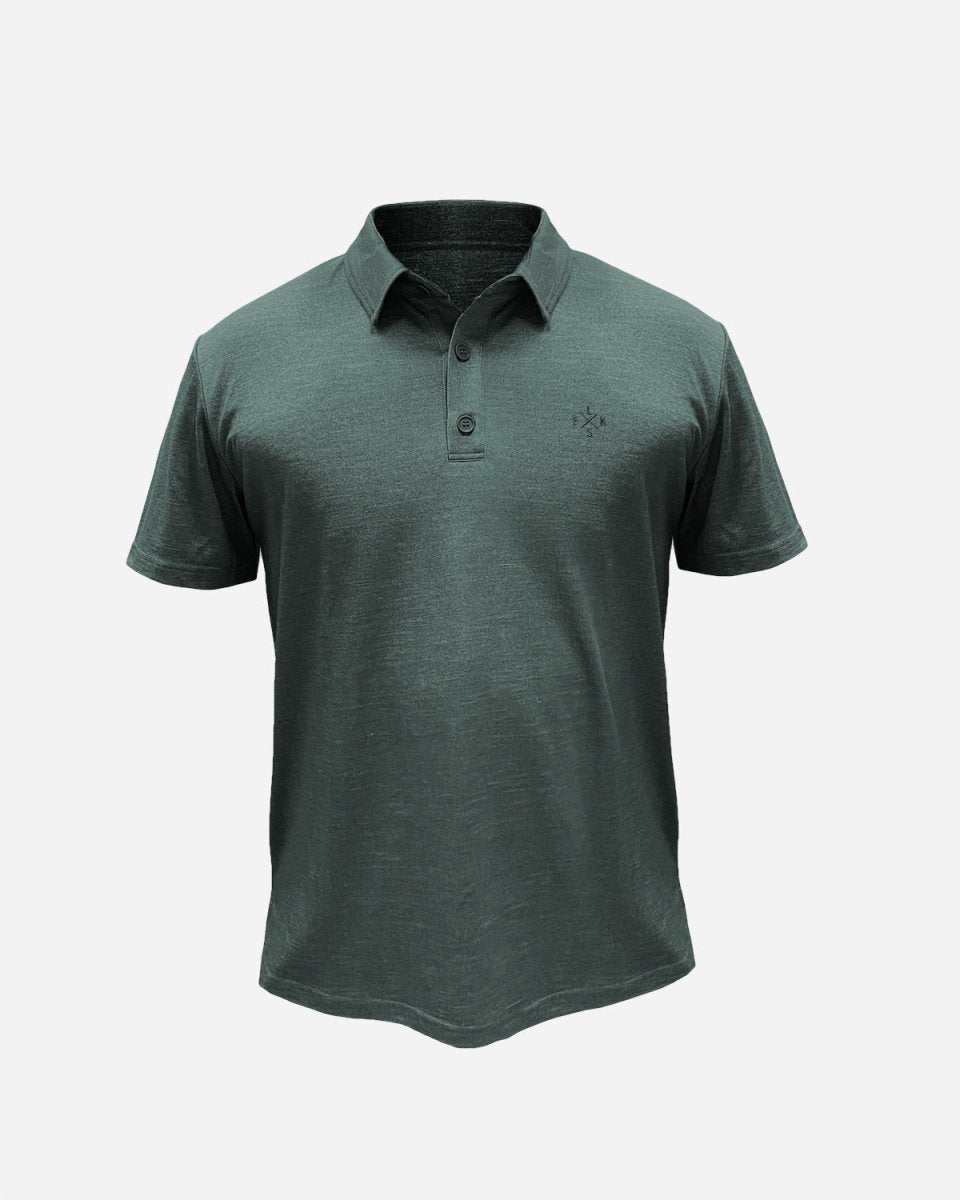 Elsk SC.X.EMB Wool Men's Polo - Stone Green - Munk Store