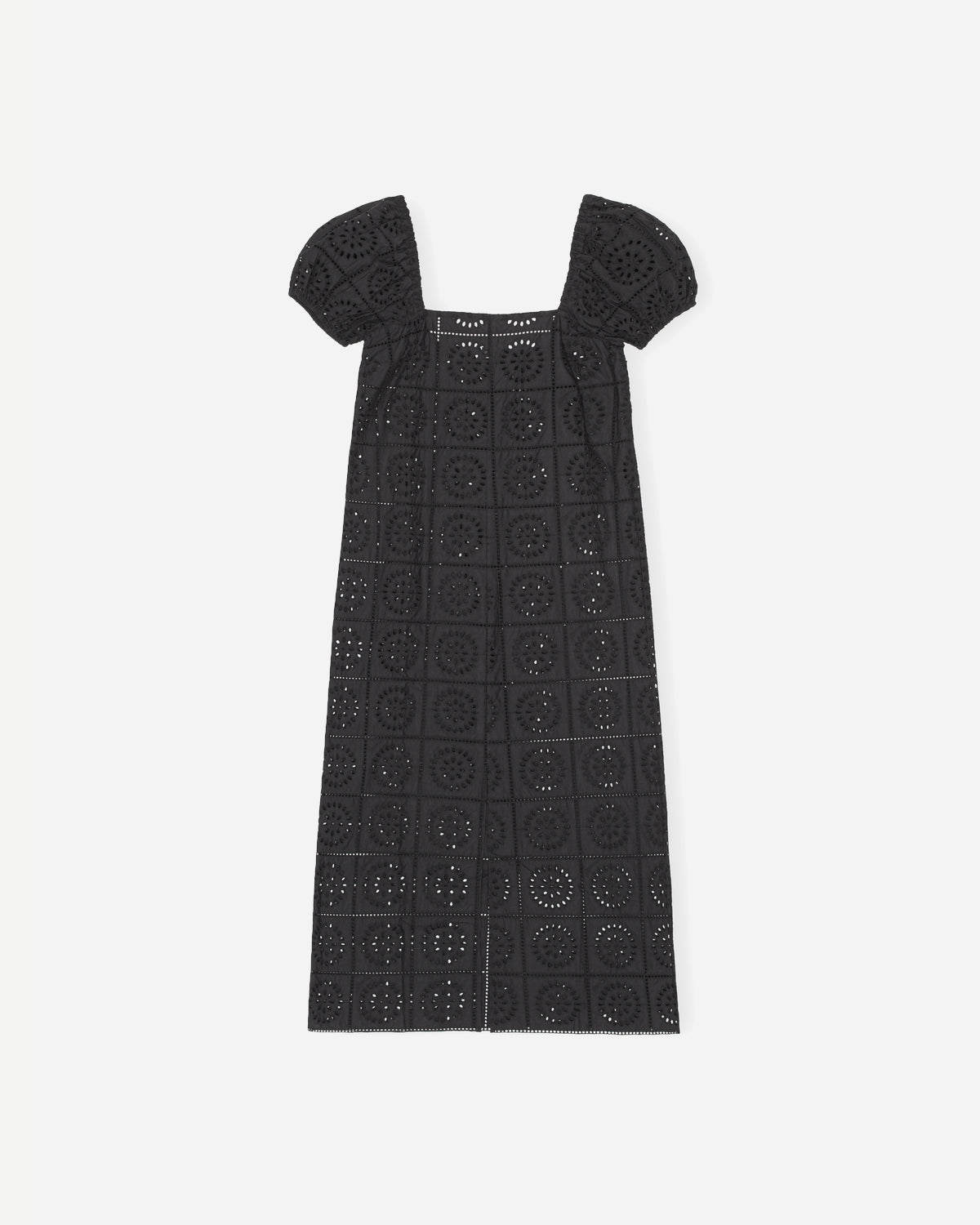 Broderie Anglaise Midi Dress - Black - Ganni - Munkstore.dk