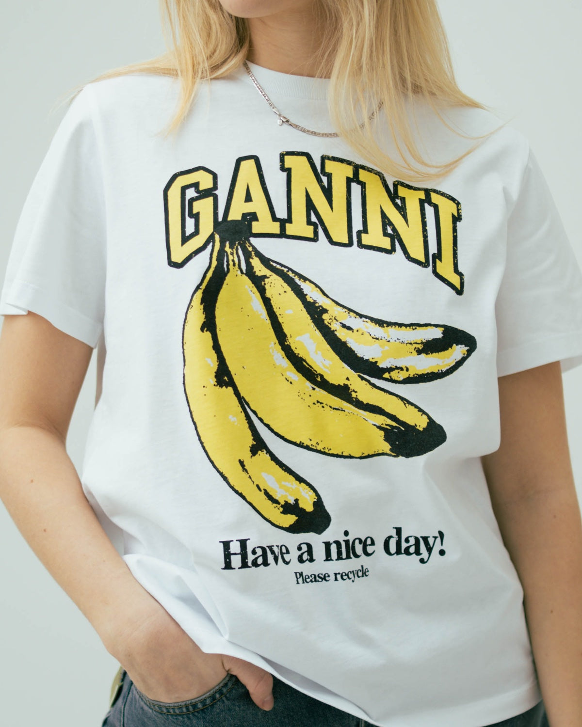 Basic Jersey Banana Relaxed T-shirt - Bright White