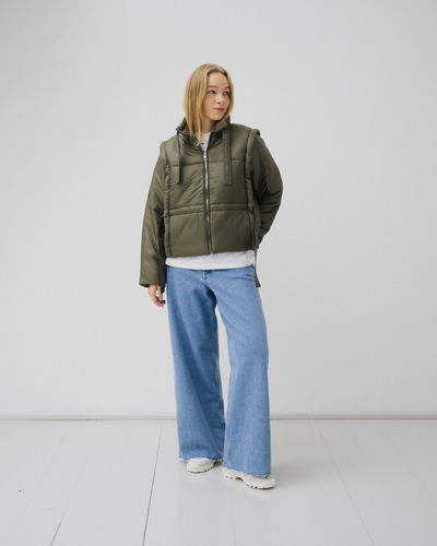 Anna Vilma - Shiny Quilt Vest Jacket - Kalamata