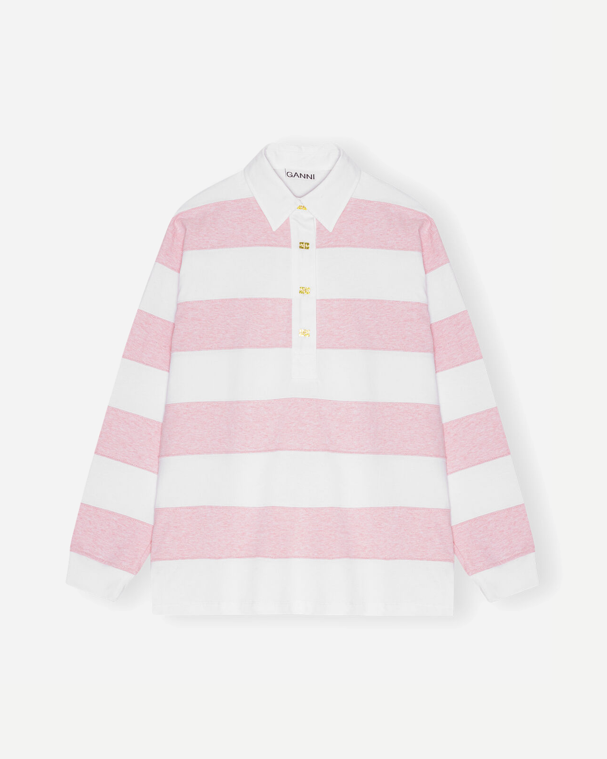 Striped Heavy Cotton Polo - Mauve Chalk