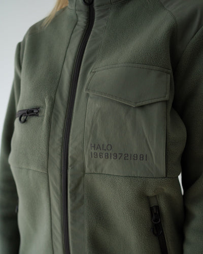 Halo Paneled Fleece Jacket - Agave Green