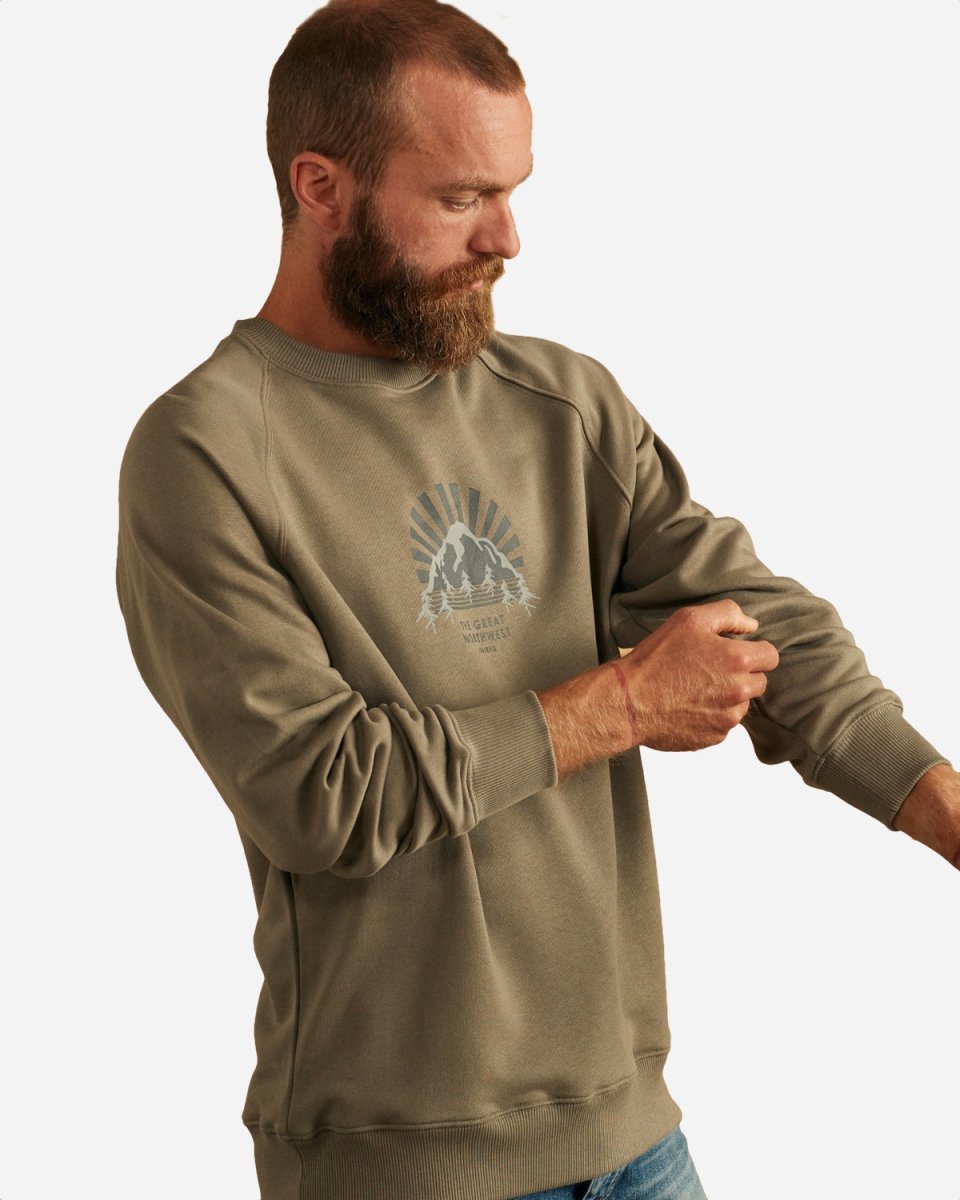 Isbjerg Tværs Crewneck - Smokey Olive - Munk Store