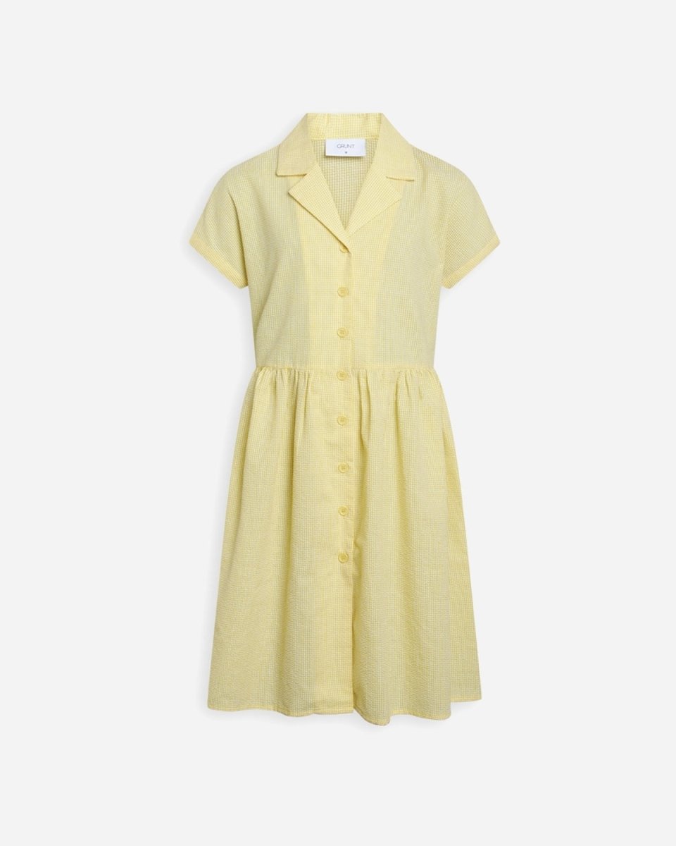 Jane Check Dress - Yellow - Munk Store
