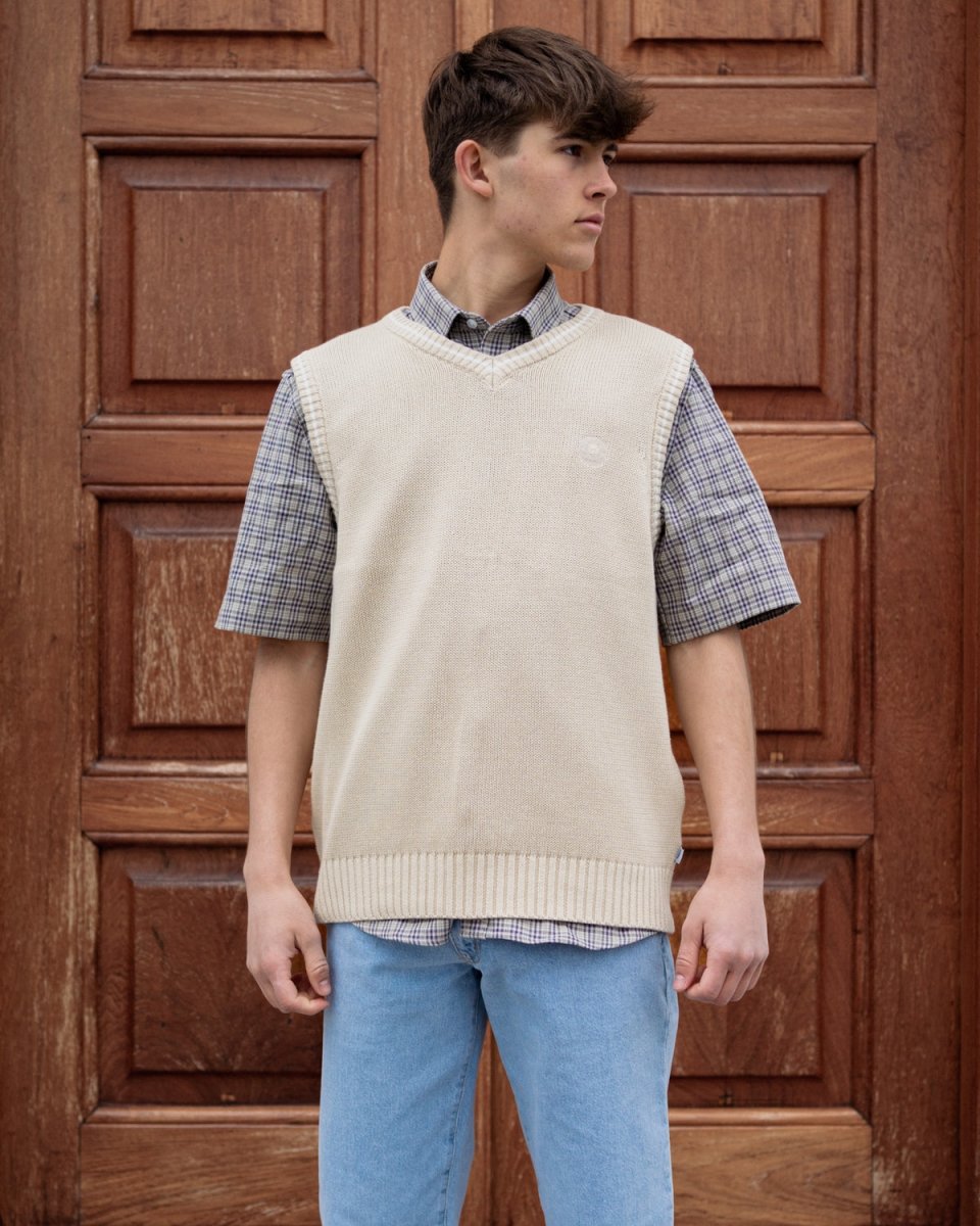 Karl Knit Vest - Ecru - Munk Store