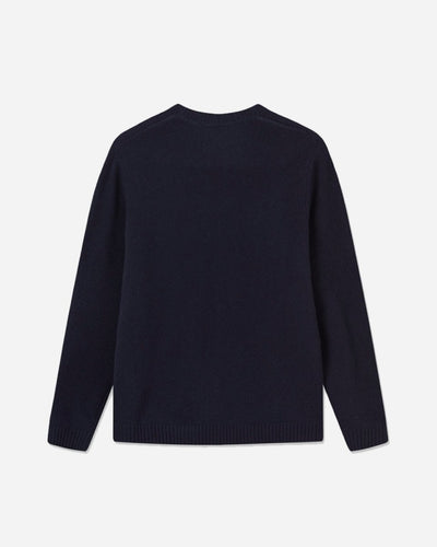 Kevin lambswool jumper - Navy Melange - Munk Store