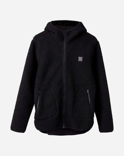 Langli Hooded Pile Jacket - Black - Munk Store