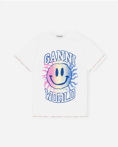 Light Jersey Smiley Relaxed T-shirt - Bright White - Munk Store